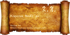 Kopcsa Noémi névjegykártya