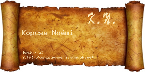 Kopcsa Noémi névjegykártya
