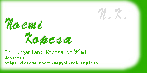 noemi kopcsa business card